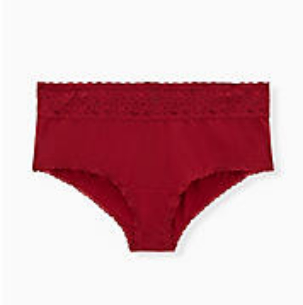 Torrid 3X DARK RED SECOND SKIN WIDE LACE PANTY